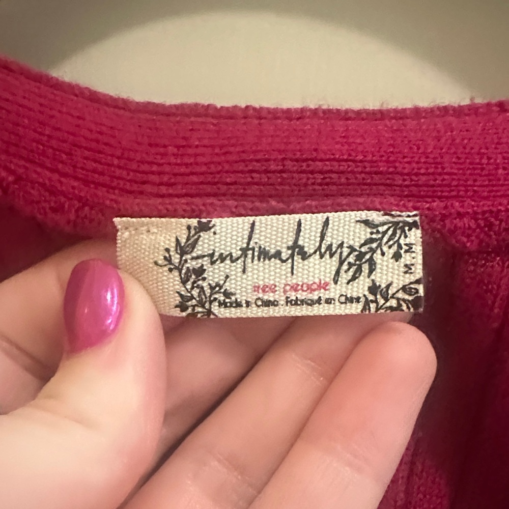 Free People Ribbed Crop Top - Deep Red - Picture 2 of 3